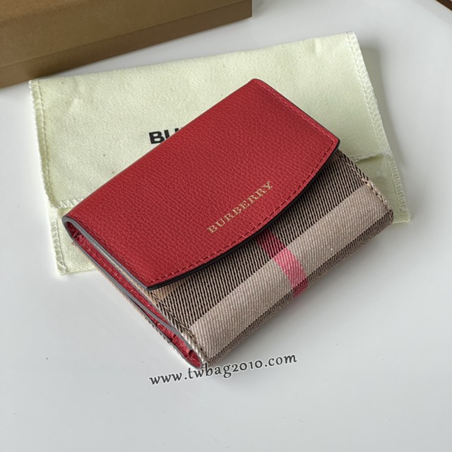 Burberry專門店新款女士短夾錢包 巴寶莉拼色翻蓋短錢包 yxb1449